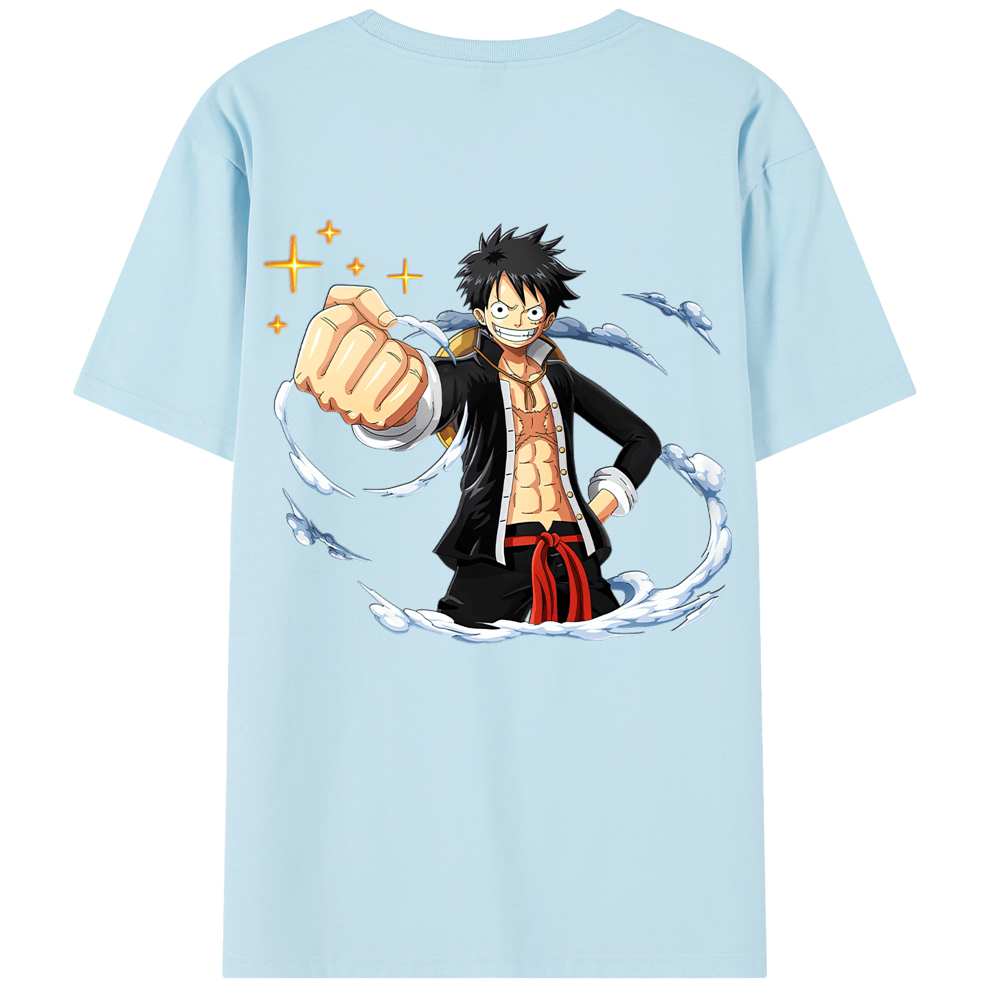 ワンピース モンキー・D・ルフィ ONE PIECE Monkey D. Luffy 綿100％半袖Tシャツ（背面プリント）